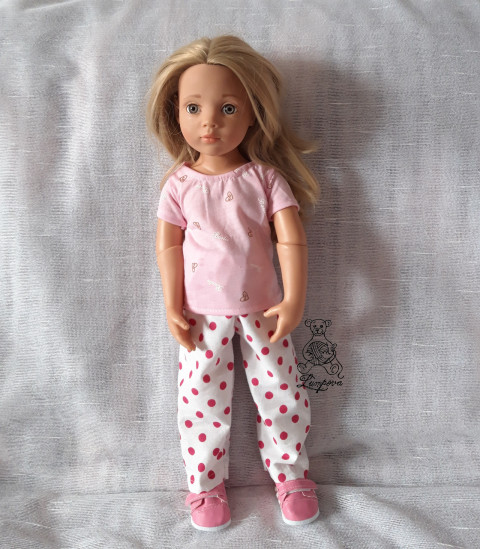 kalhoty pro panenku Gotz dárek děti panenka halenka sukně šaty oblečení knoflík kalhoty šatičky sukénka ruční práce pro panenky doplnek gotz 