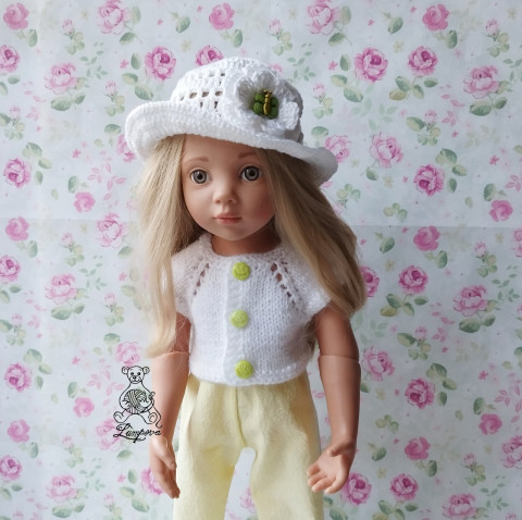 Tričko pro Gotz dárek děti panenka halenka šaty oblečení knoflík tričko šatičky ruční práce pro panenky doplnek gotz 