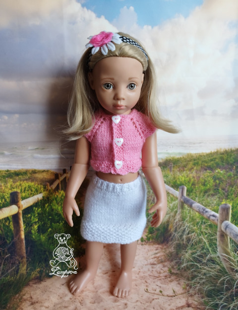 Tričko pro Gotz dárek děti panenka halenka šaty oblečení knoflík tričko šatičky ruční práce pro panenky doplnek gotz 