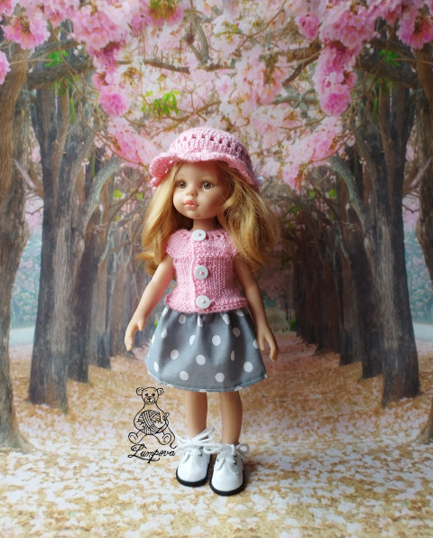 klobouček pro panenku panenka halenka čepička klobouk svetr tričko klobouček šatičky svetřík botičky oblečky sukénka pro panenky doplnky paola reina 