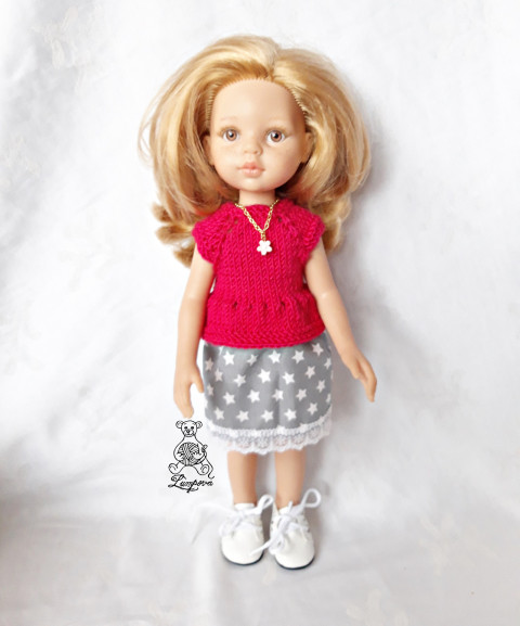 Náhrdelník pro panenku Paolka náhrdelník dárek děti panenka halenka čepička přívěšek oblečení bižuterie kalhoty tričko klobouček oblečky doplňek sukénka pro panenky gotz 