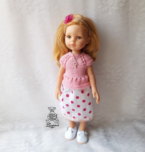 Náhrdelník pro panenku Paolka náhrdelník dárek děti panenka halenka čepička přívěšek oblečení bižuterie kalhoty tričko klobouček oblečky doplňek sukénka pro panenky gotz 