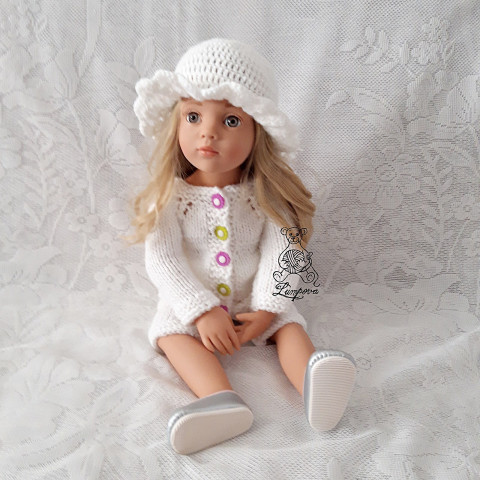 klobouček pro panenku dárek děti panenka květina halenka čepice čepička klobouk šaty oblečení knoflík tričko klobouček šatičky ruční práce pro panenky doplnek gotz 