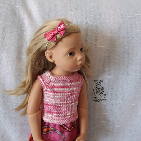 čelenka pro Gotz náhrdelník dárek děti panenka halenka čepička přívěšek květ oblečení čelenka gumička bižuterie kalhoty tričko klobouček oblečky doplňek sukénka do vlasů pro panenky paola reina gotz 