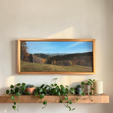Stíny podzimu - Krajina 30x70cm malba příroda krajina akryl 