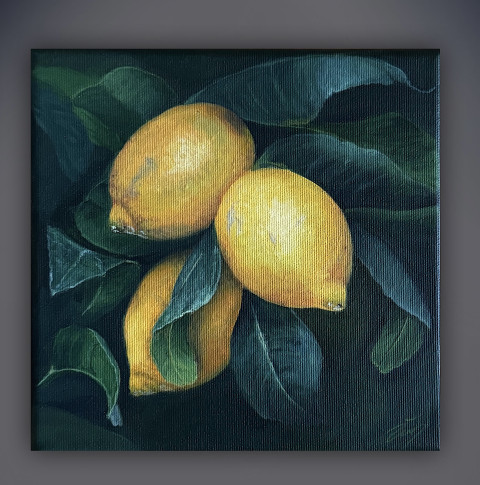 Žlutý dotek malba příroda ovoce akryl lemon citrony 