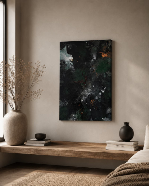 Smaragdové podsvětí malba abstraktní smaragd pouring 