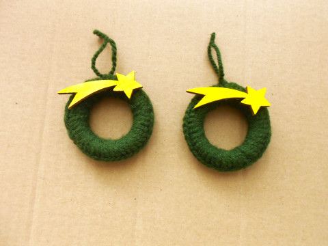 Vánoční ozdoba 2 ks dekorace zelená vánoce žlutá ozdoba  Vánoční ozdoba 2 ks dekorace zelená vánoce žlutá ozdoba