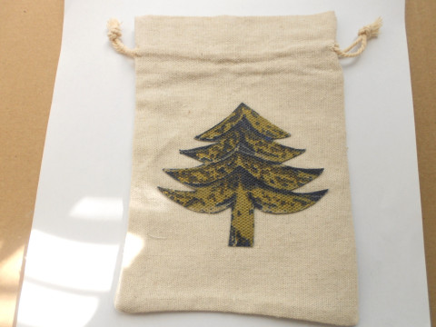 Dárkový pytlík lněný 13x18 cm dárek modrá vánoce zlatá pytlík len béžová  Dárkový pytlík lněný 13x18 cm dárek modrá vánoce zlatá pytlík len béžová