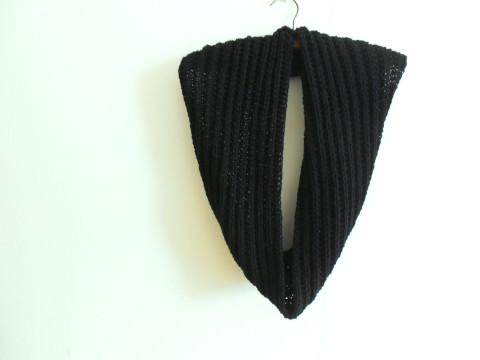 Kulatá šála - nákrčník s merinem bavlna černá šála hedvábí nákrčník merino 