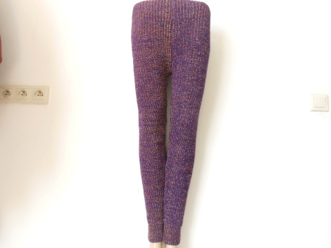 Teplé kamaše vel. M,L s merinem fialová bavlna bílá akryl l merino m kamaše 