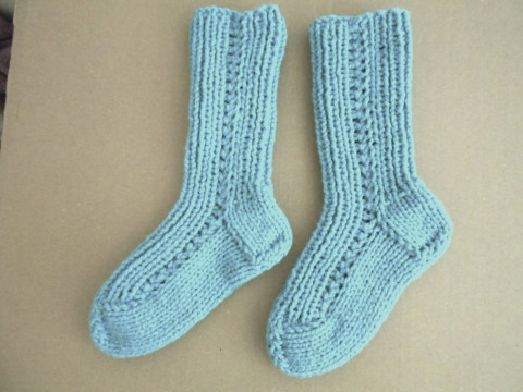 Pletené ponožky s vlnou vel. 42-43 modrá akryl ponožky vlna 43 42 