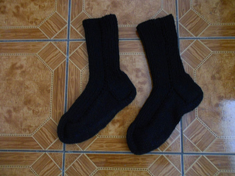 Teplé ponožky s vlnou 48-49 černá ponožky vlna akryl 