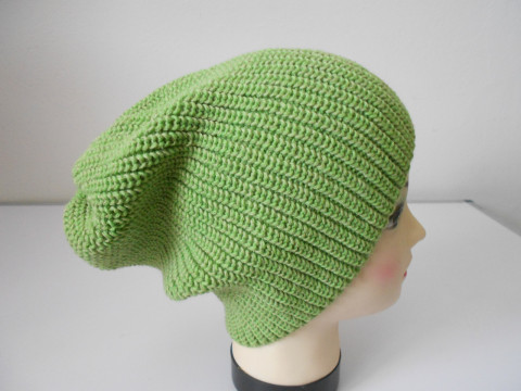 Univerzální čepice hučka - merino zelená čepice akryl merino hučka 