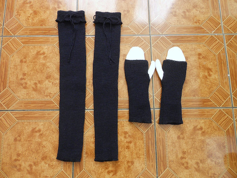 Souprava návleků merino/akryl modrá akryl nohy návleky ruce merino 