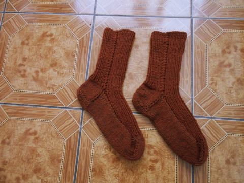 Teplé ponožky s vlnou 48-49 akryl ponožky rezavá vlna 48 49 