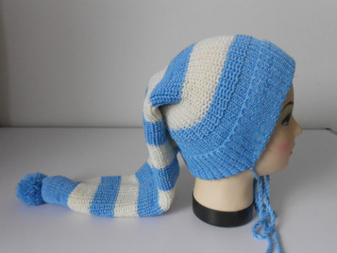 čepička kašpárek merino modrá čepice smetanová kašpárek merino kojenec 