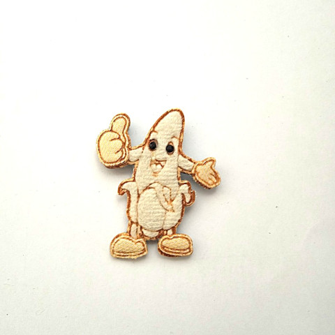 Brož banán banán brož béžová stříbrná 