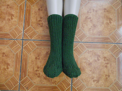 Ponožky s vlnou 36-37 zelená akryl ponožky khaki vlna 36 37 