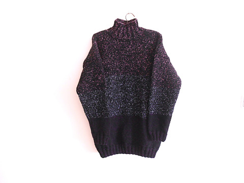 Pletený svetr S,M se stojáčkem fialová růžová bavlna černá svetr akryl vlna 