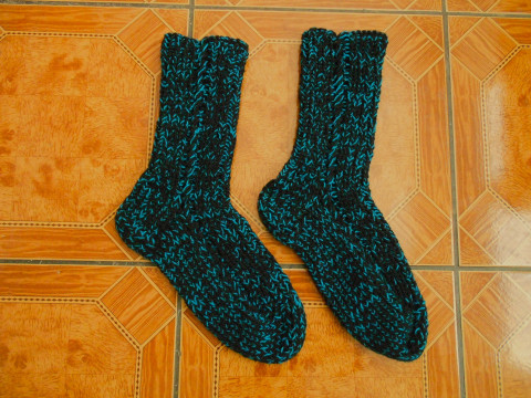 Velmi teplé ponožky s vlnou 46-47 černá akryl rezavá vlna 46 47 