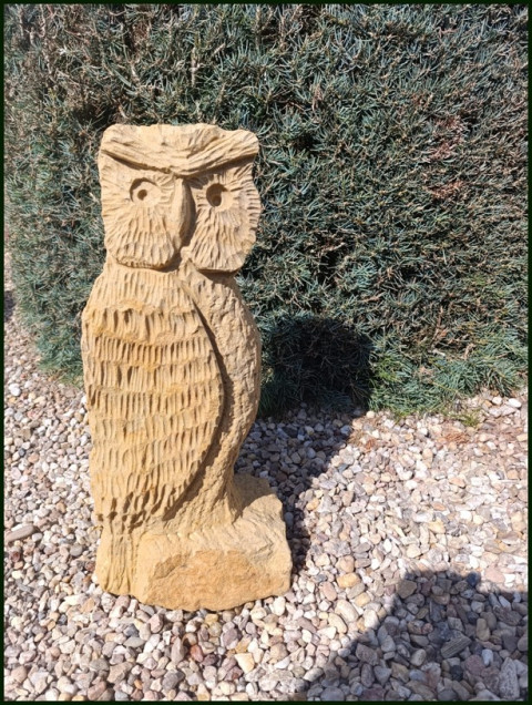 SOCHA Z PÍSKOVCE - *SOVA* plastika socha skulptura zahradní socha socha z pískovce exteriérová socha socha do zahrady. sochy z pískovce 