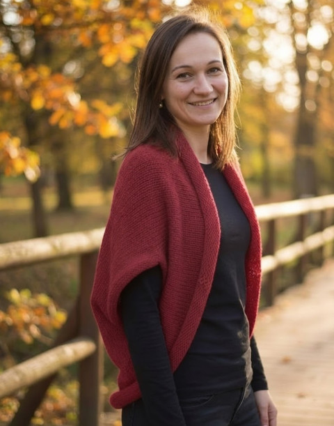 Pletená vesta - barva vínová pletená vesta ručně pletená vesta 