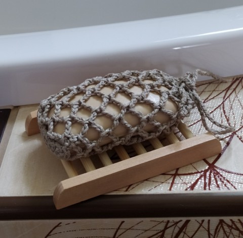 síťka na mýdlo lněná doplňky koupelna mytí 