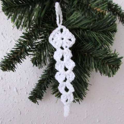 Vánoční ozdoba - háčkovaný rampouch vánoce háčkovaná bavlna bílá vánoční ozdoba akryl handmade rampouch 