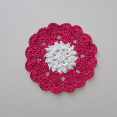 Prostírání růžová srdíčko bavlna prostírání bílá háčkované prostírka podložka ubrousek handmade podšálek polyester pod hrnek pod talíř pod misku 