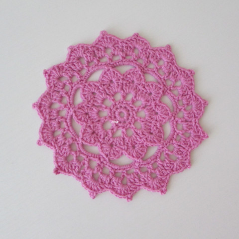 Prostírání růžová bavlna prostírání háčkované akryl prostírka podložka ubrousek handmade podšálek pod hrnek pod talíř pod misku 