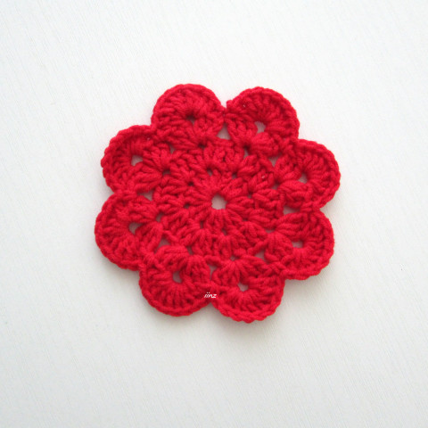 Prostírání červená bavlna prostírání háčkované akryl prostírka podložka ubrousek handmade podšálek pod hrnek pod talíř pod misku 