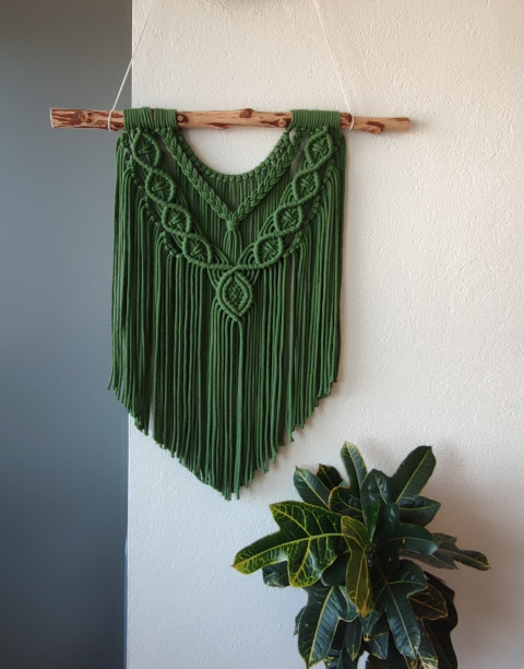 Nástěnné macramé v barvě avokádo zelená závěsné macramé avokádo 