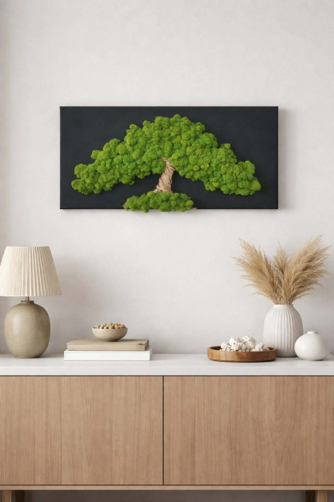 Mechový obraz, strom života, 30x60 strom strom života stabilizovaný mech mechová dekorace 