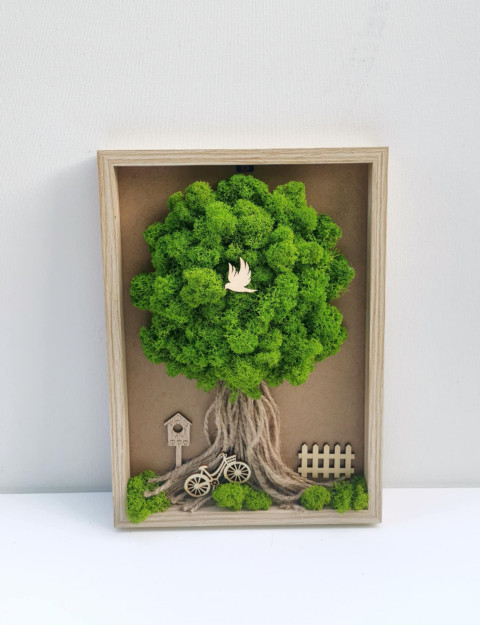 Mechový obrázek, 20x30 mechová dekorace strom života so 