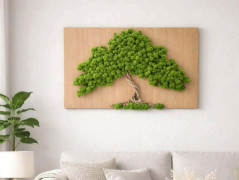 Mechový obraz, strom 50x70