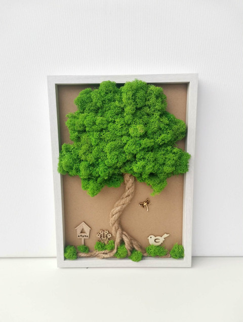 Mechový obraz, strom života, 20x30 dekorace obraz přírodní strom života mechový obraz mechová dekorace 