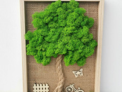 Mechový obraz, strom 50x70