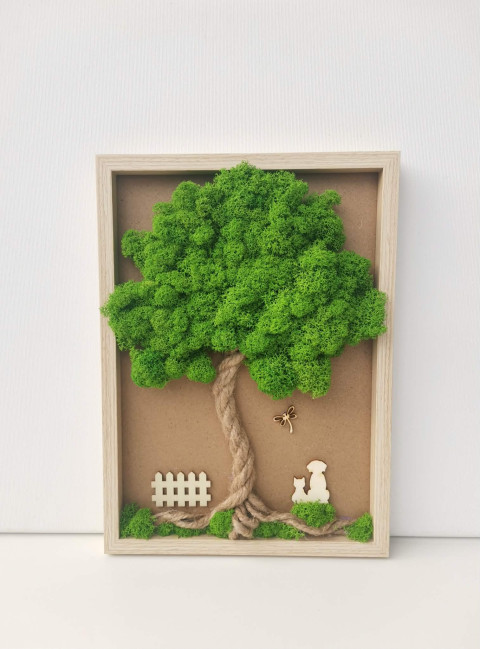 Mechový obraz, strom života, 20x30 dekorace obraz přírodní strom života mechový obraz mechová dekorace 