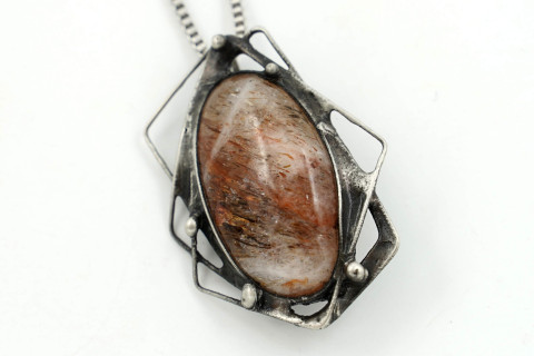 Hvězdná cesta (křišťál, hematit) náhrdelník přívěsek cín řetízek křišťál hematit přívěs amulet mosaz chirurgická ocel 316l valounek 