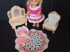 Čepička + šála + bačkůrky, modré