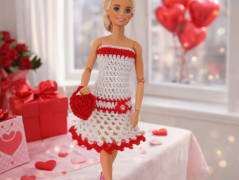 Barbie-valentýnské šatičky