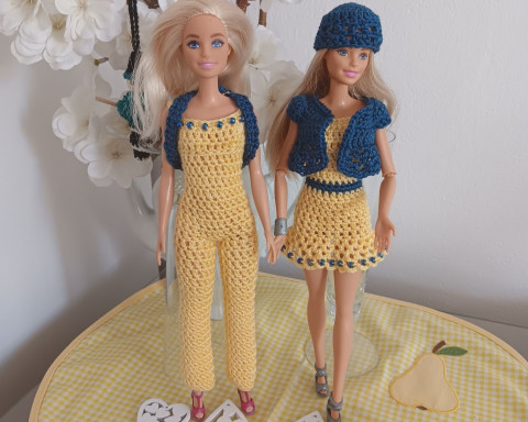 Barbie - soupravička na panenku panenka klobouček barbie 