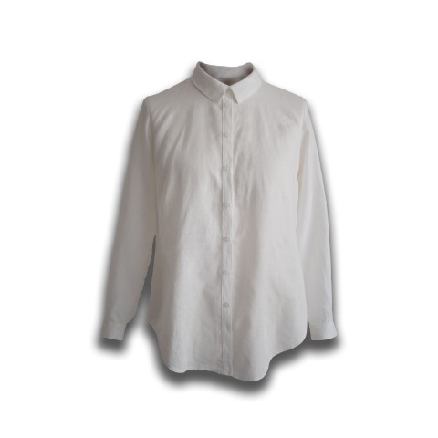Lněná košile L´Artiste vel. 40/42 bílá len dámská košile lněná dlouhý rukáv košilový límec 