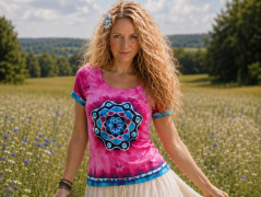 Batik.tričko 2XL -U lesního pramene