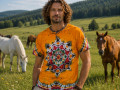 Batik.tričko XL - Podzim v lese