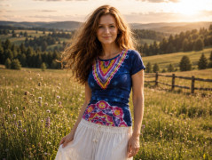 Batikované tričko XL - Svěží ráno