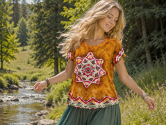 Batik. tričko 2XL -Rozzářený vesmír