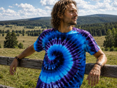 Batik. tričko 2XL -Rozzářený vesmír