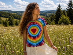Batik. tričko 2XL -Rozzářený vesmír